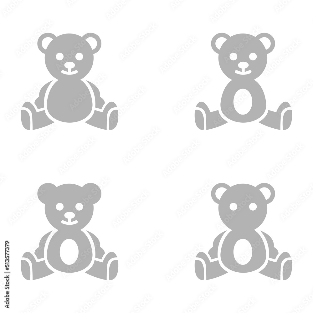 teddy bear icon, on a white background, vector illustration