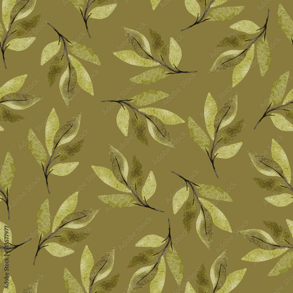 Seamless watercolor botanical pattern Seamless watercolor botanical pattern
