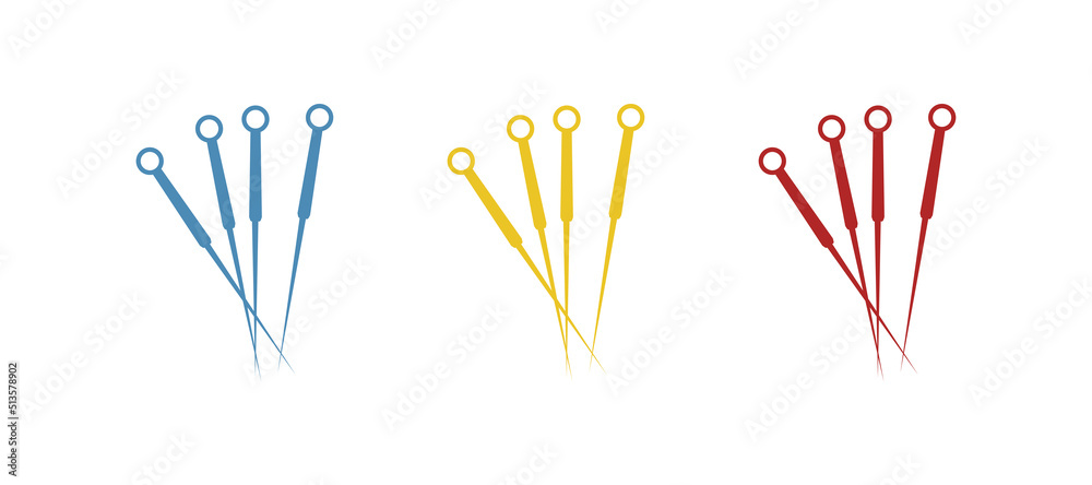 acupuncture needles icon, on a white background, vector illustration