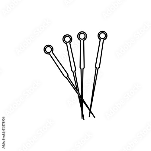 acupuncture needles icon, on a white background, vector illustration