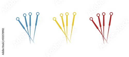 acupuncture needles icon, on a white background, vector illustration