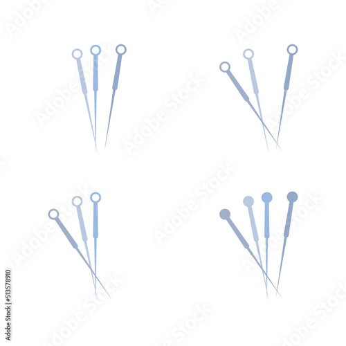 acupuncture needles icon, on a white background, vector illustration