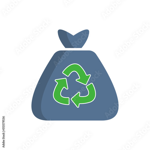 Garbage bag icon, recycling concept, vector illustration