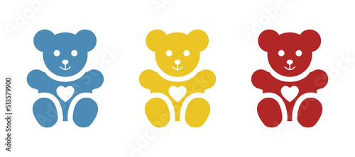 teddy bear icon, vector illustration