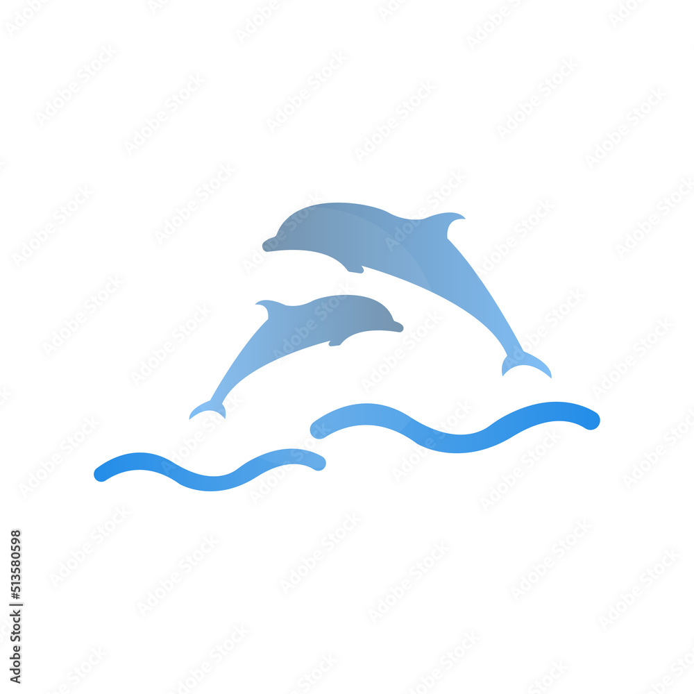 dolphins icon, jumping dolphins concept, vector illustration dolphins icon, jumping dolphins concept, vector illustration
