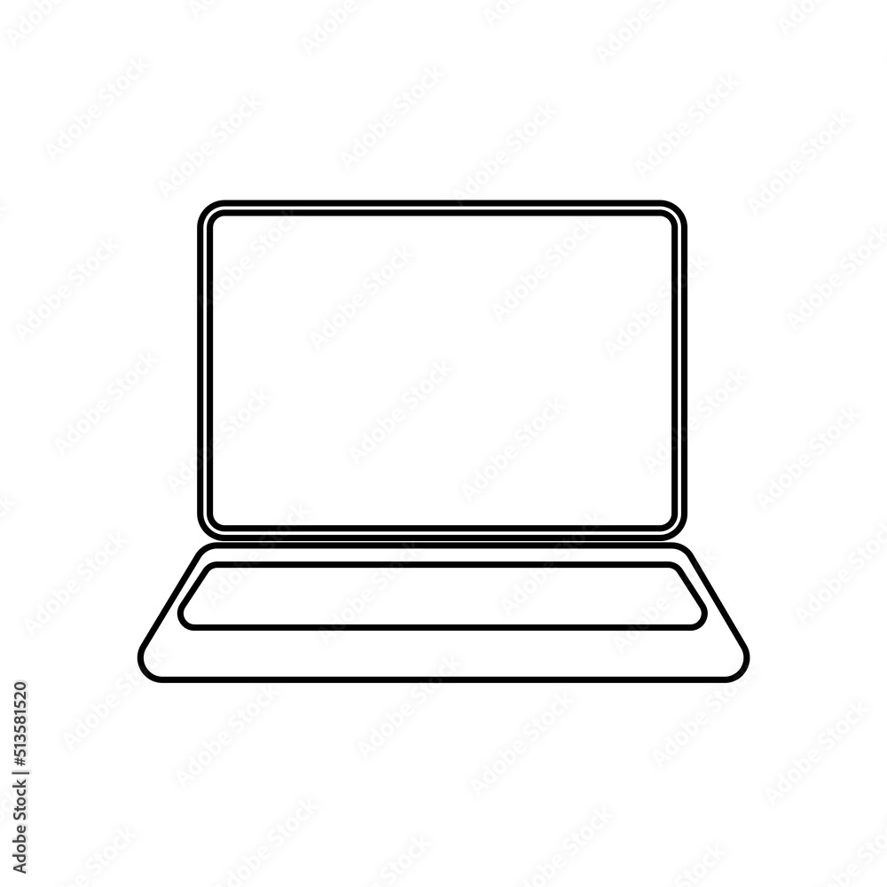 Laptop icon on a white background, vector illustration Laptop icon on a white background, vector illustration