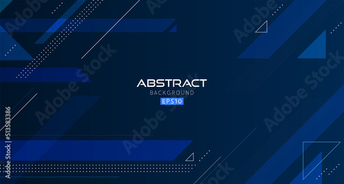 Blue abstract modern background. Minimal abstract composition with dynamic geometric shapes and elements. Abstract art design template. EPS10 vector.
