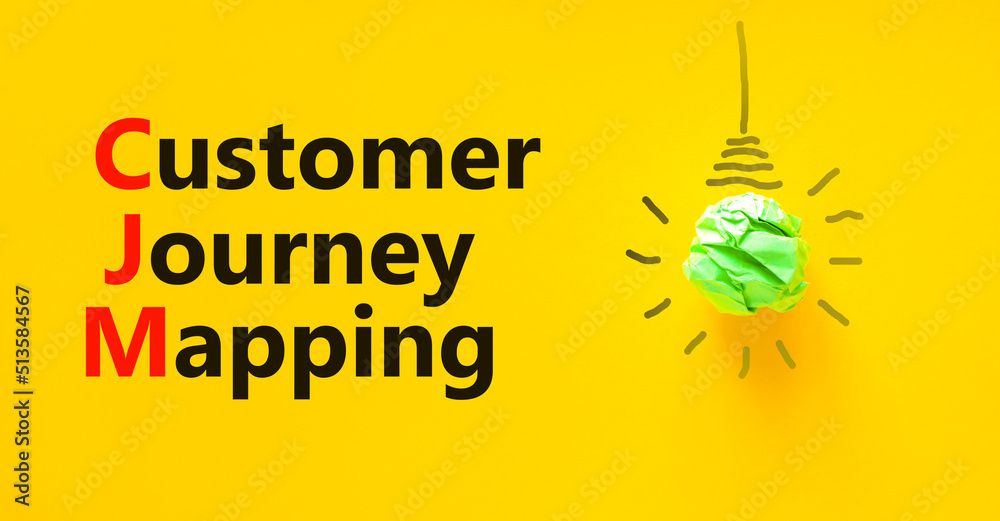 CJM customer journey mapping symbol. Concept words CJM customer journey ...
