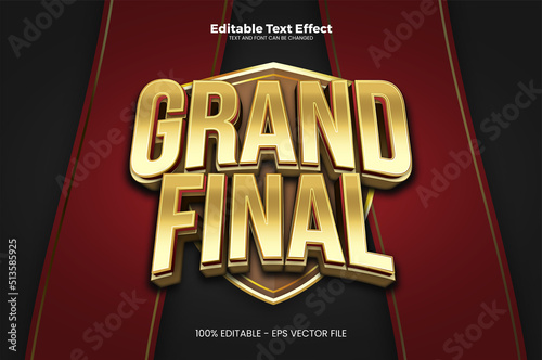 Grand Final editable text effect in modern trend style photo