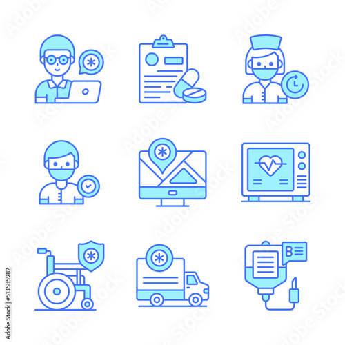 Wallpaper Mural Set of Medical and Healthcare, vector icons. Premium quality symbols. Torontodigital.ca