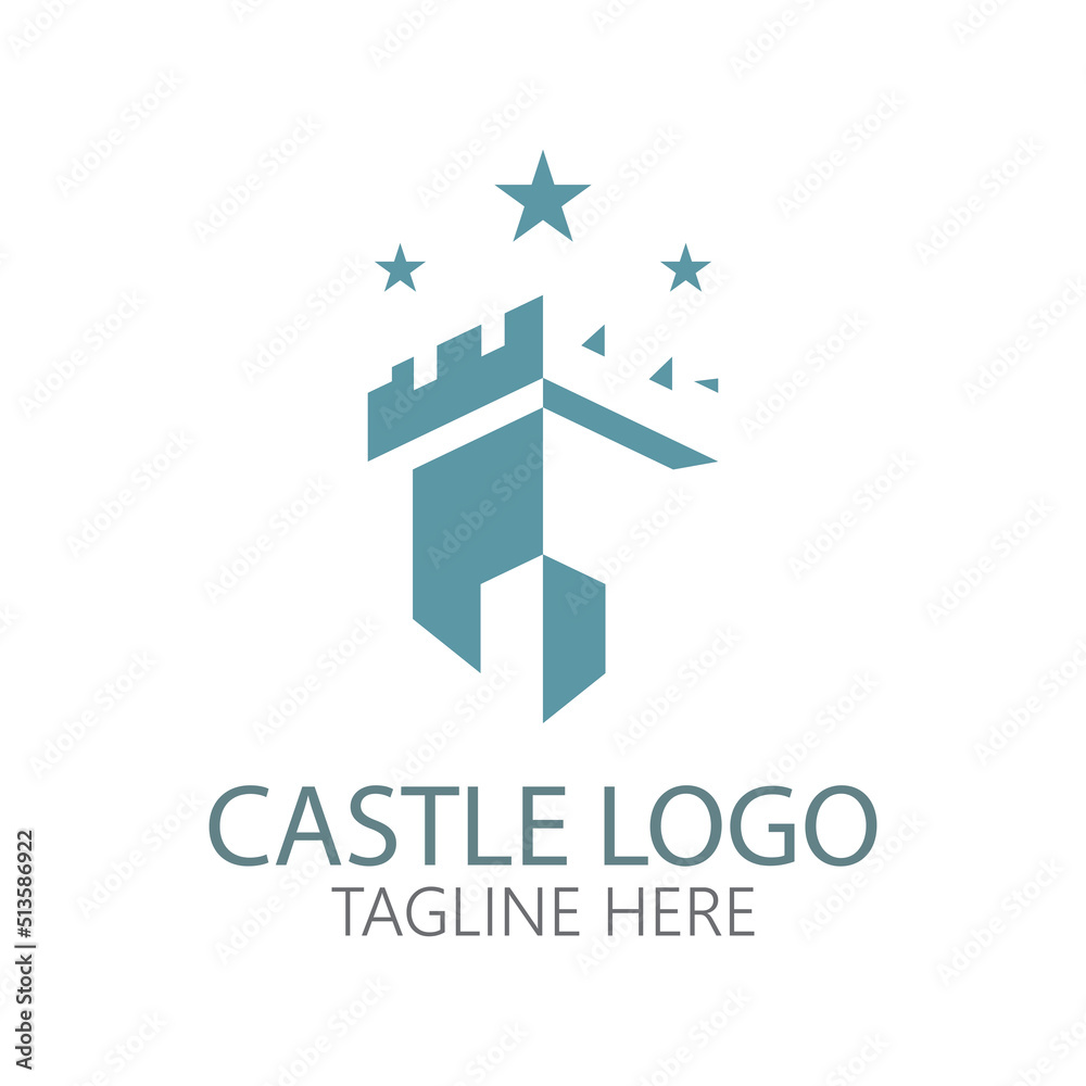Castle Logo symbol vector illustration design template