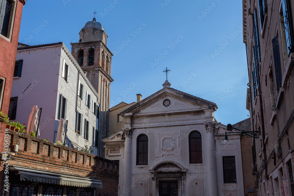 San Simeone Profeta church in Venice on a summer morning