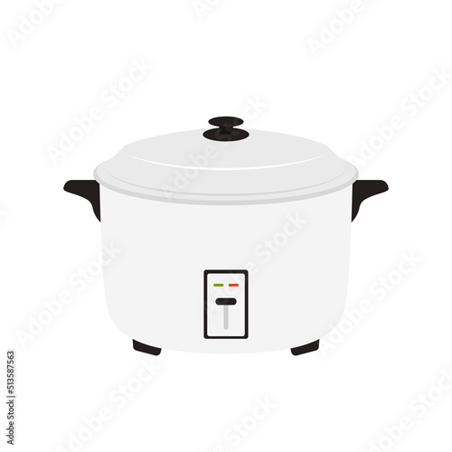 Rice cooker vector. Rice cooker on white background.