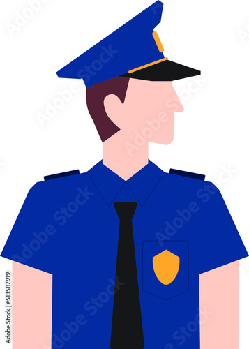 Half-body illustration of a male police officer.