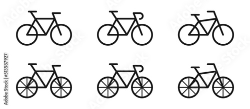 Bicycle, bike icon set. Vector EPS 10