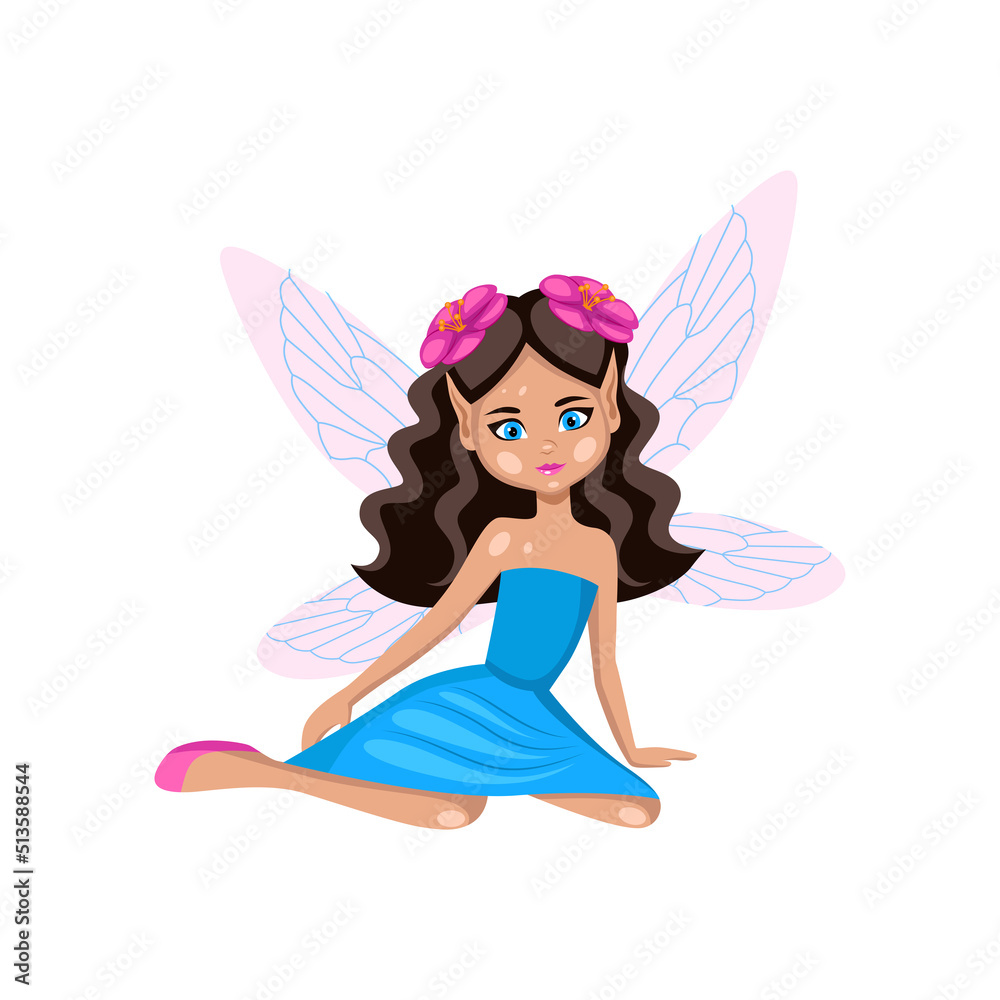 Cartoon magic fairie. A collection of cute fairytale girls characters. Cartoon magic fairie. A collection of cute fairytale girls characters.