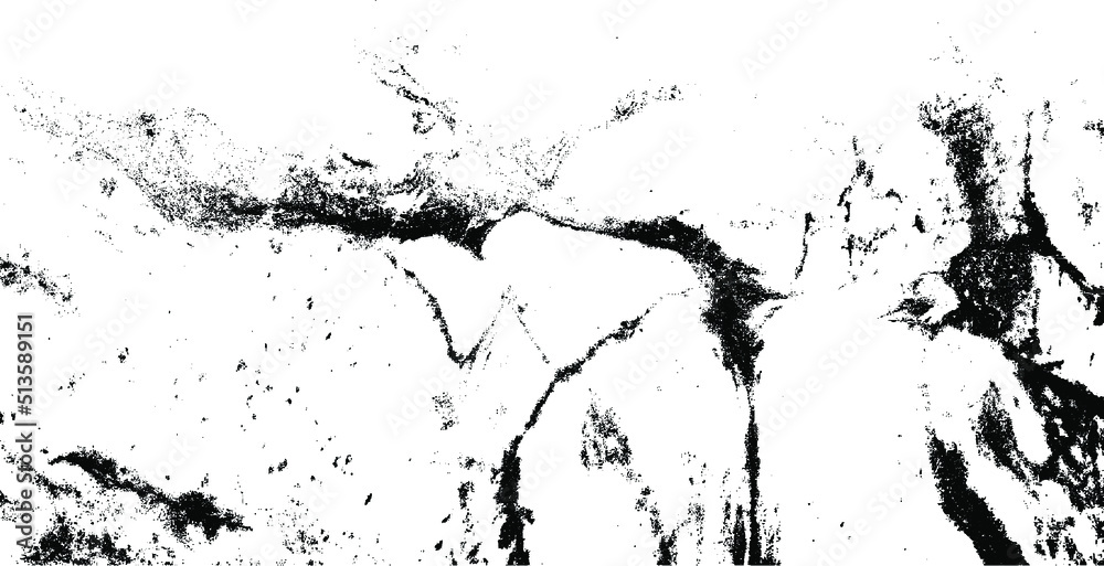 Obraz premium Monochrome texture composed of irregular graphic elements. Distressed uneven grunge background. Abstract vector illustration. Overlay for interesting effect and depth. Isolated on white background.