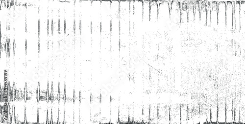 Monochrome texture composed of irregular graphic elements. Distressed uneven grunge background. Abstract vector illustration. Overlay for interesting effect and depth. Isolated on white background.