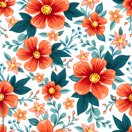 Wallpaper Mural Seamless floral pattern. Fabric and packaging design. Torontodigital.ca