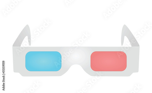 White 3D glasses. vector illustration