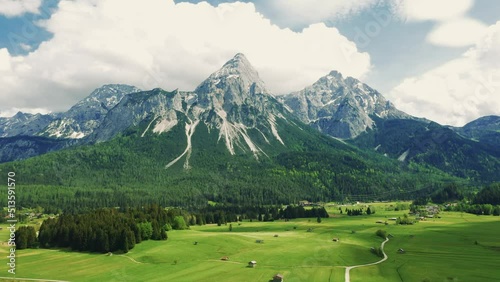 Colorful summer panorama of Austrian Alps, Reutte district, state of Tyrol, Austria, Europe.