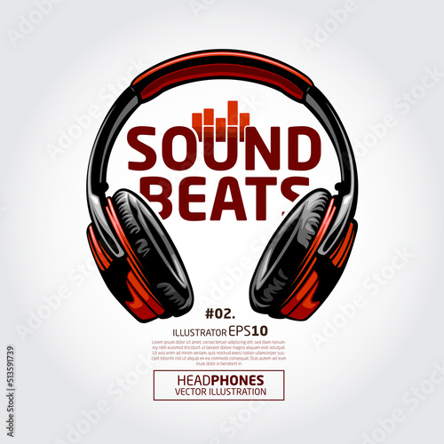 Headphone Music Beat Vector Logo Template. Sound beat can be used for party logo or club and more.