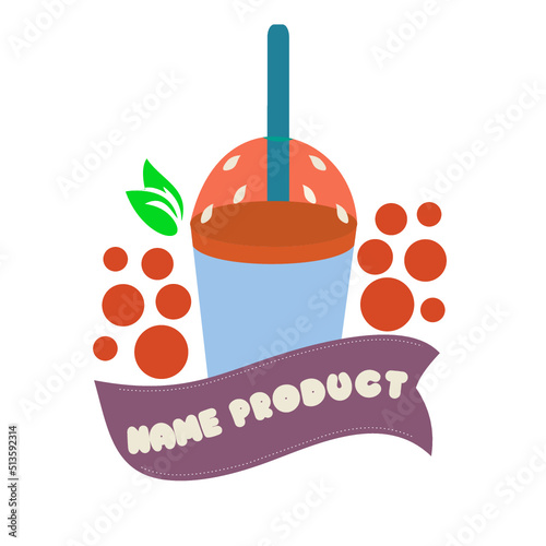 illustration bubble drink tea logo icon graphic template