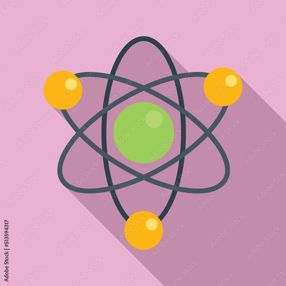 Atom energy icon flat vector. Clean eco Atom energy icon flat vector. Clean eco