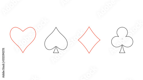 Playing card suits icon. Vector illustration.