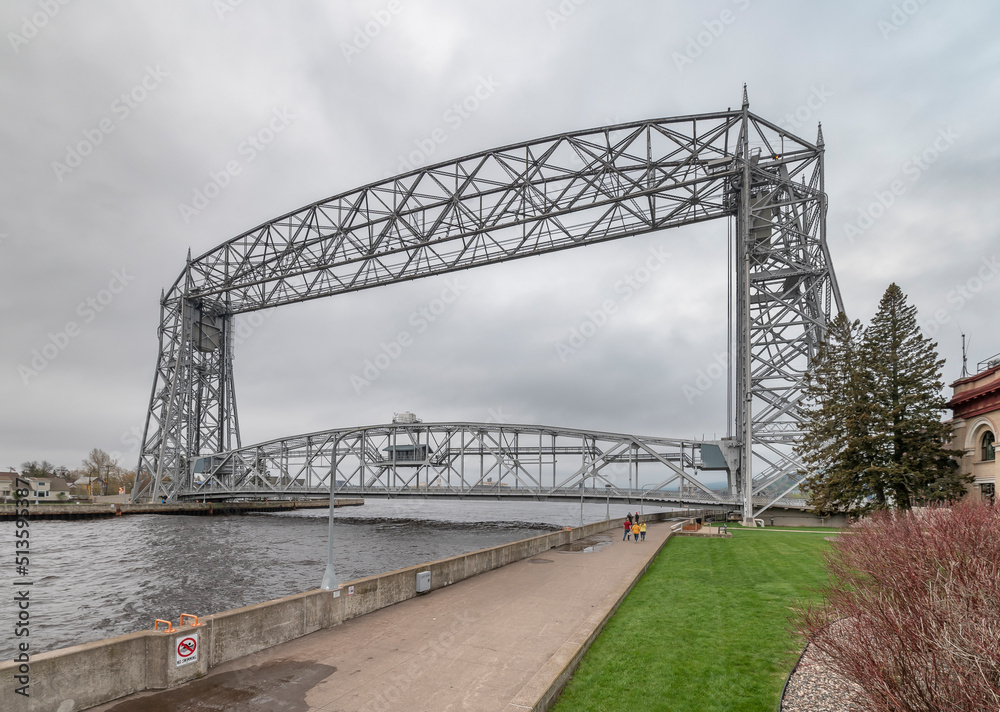 Fototapeta premium Aerial Lift Bridge in Canal Park 
