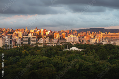 Aerial view of Porto Alegre and Farroupilha Park (Redencao) - Porto Alegre, Rio Grande do Sul, Brazil photo