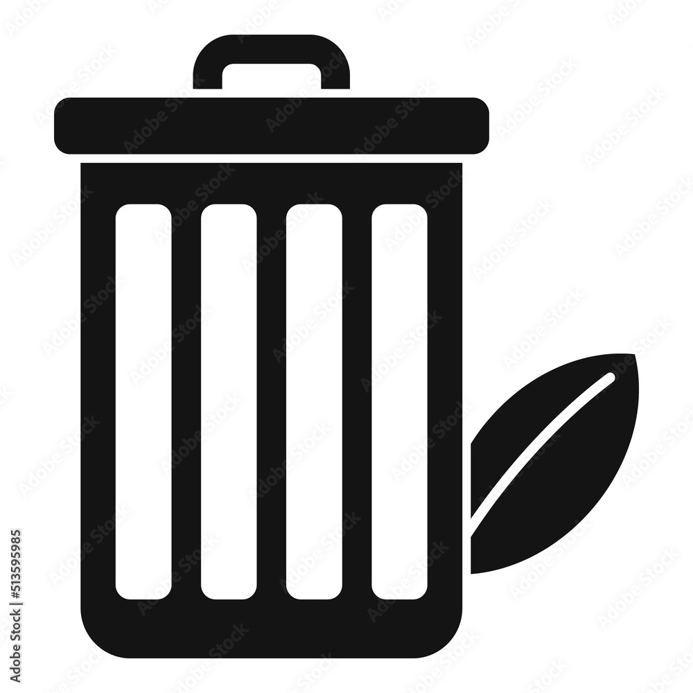 Recycle bin icon simple vector. Leaf save Recycle bin icon simple vector. Leaf save