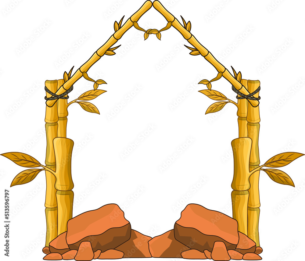 bamboo frames and Border design in nature background Stock Vector ...