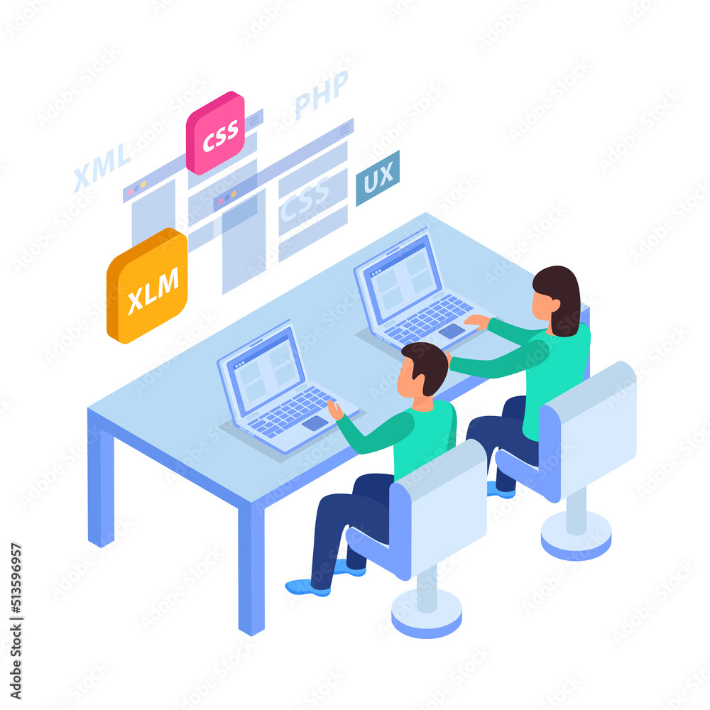 Web Development Coworkers Composition Web Development Coworkers Composition