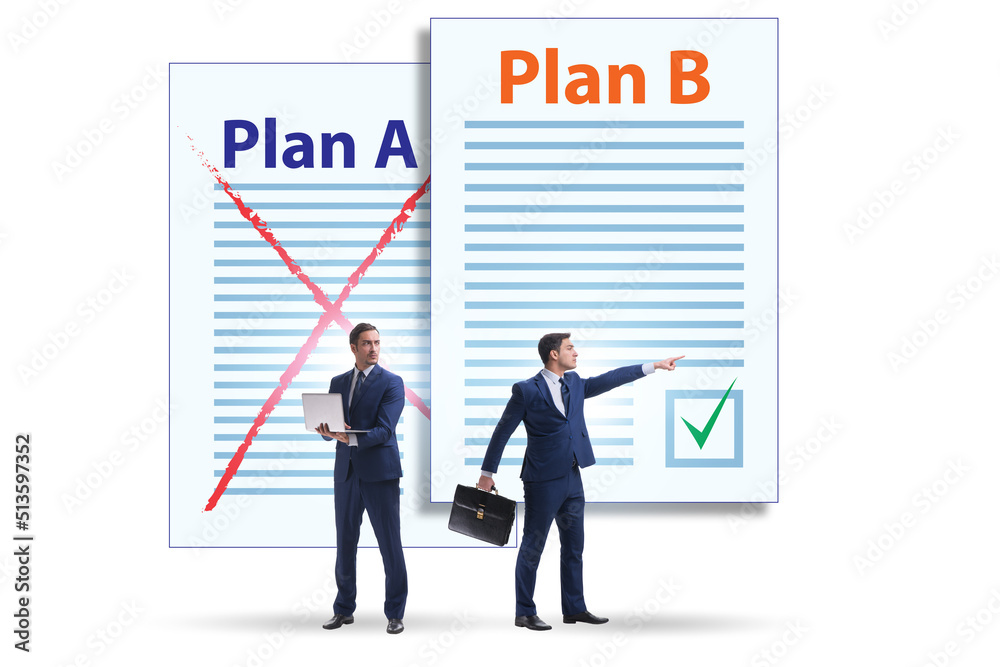 Concept of choosing between Plan A or Plan B Concept of choosing between Plan A or Plan B