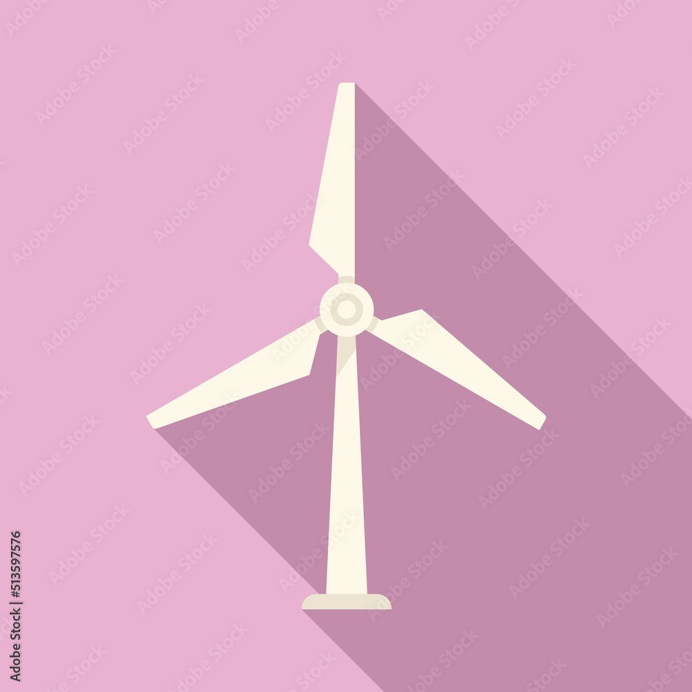 Eco wind turbine icon flat vector. Farm agriculture Eco wind turbine icon flat vector. Farm agriculture