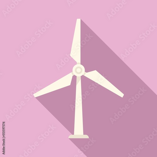 Eco wind turbine icon flat vector. Farm agriculture
