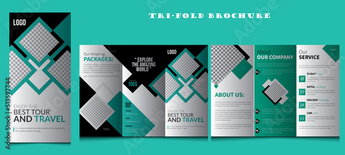 Travel Tours Trifold Brochure Template. Travel Agency Brochure. Agency business tri-fold flyer, Poster, Brochure, Tour & Shopping Brochure Template,