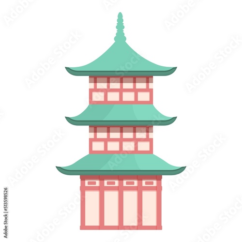 Pagoda roof icon cartoon vector. Chinese building. Palace city