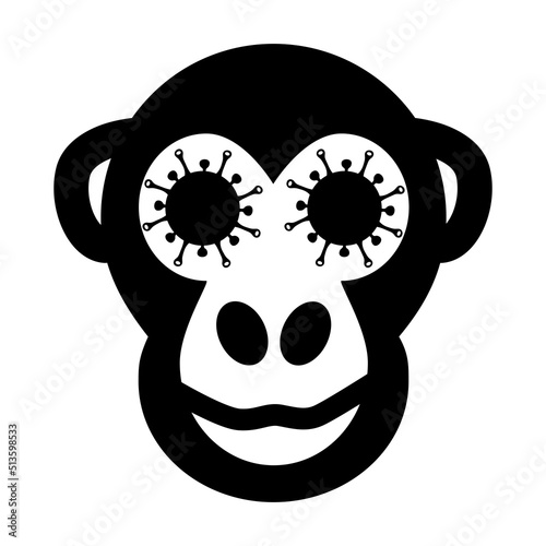 Monkeypox virus outbreak icon. Health monkey pox emergency. Viral dangerous smallpox infection. Medical awareness.