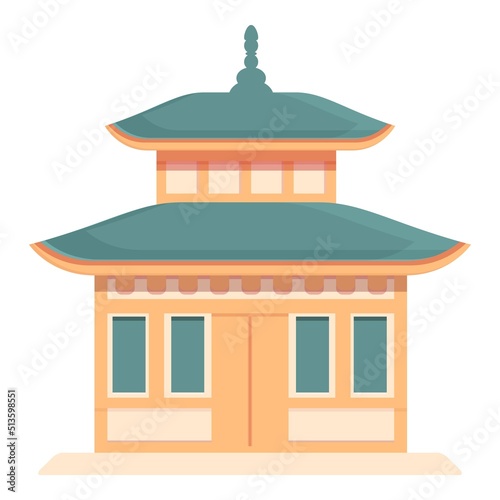 Japan house icon cartoon vector. Chinese building. City temple