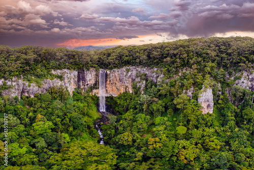 Photos Stunning landscape view in Springbrook National Park at sunset with cascading Purling Brook Falls in view