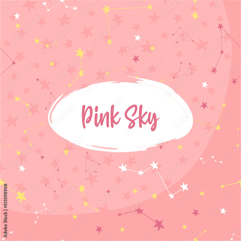 Star pink patterns space sky design for printing