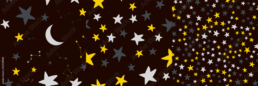 Collection of star patterns black space sky design for printing Collection of star patterns black space sky design for printing
