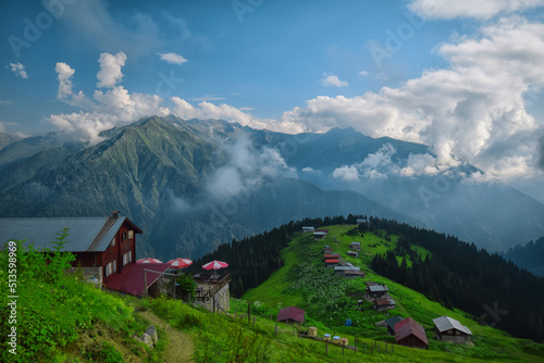 Pokut Plateau Rize Camlihemsin, Pokut plateau in the Black Sea and Turkey. Rize, Turkey. Beautiful highland landscape