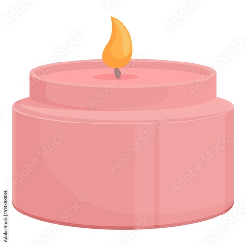 Romance candle icon cartoon vector. Aroma footcare. Wax lamp