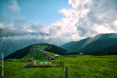 Pokut Plateau Rize Camlihemsin, Pokut plateau in the Black Sea and Turkey. Rize, Turkey. Beautiful highland landscape