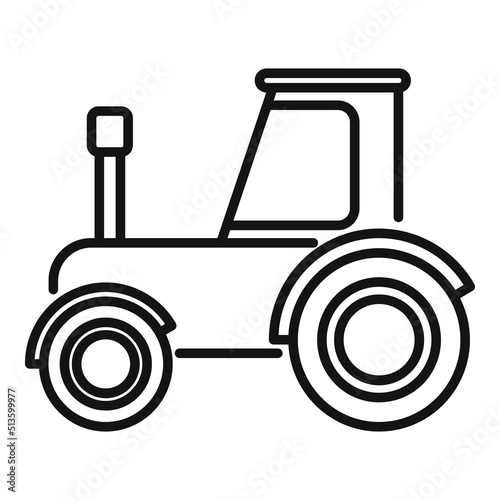 Farm tractor icon outline vector. Village farming