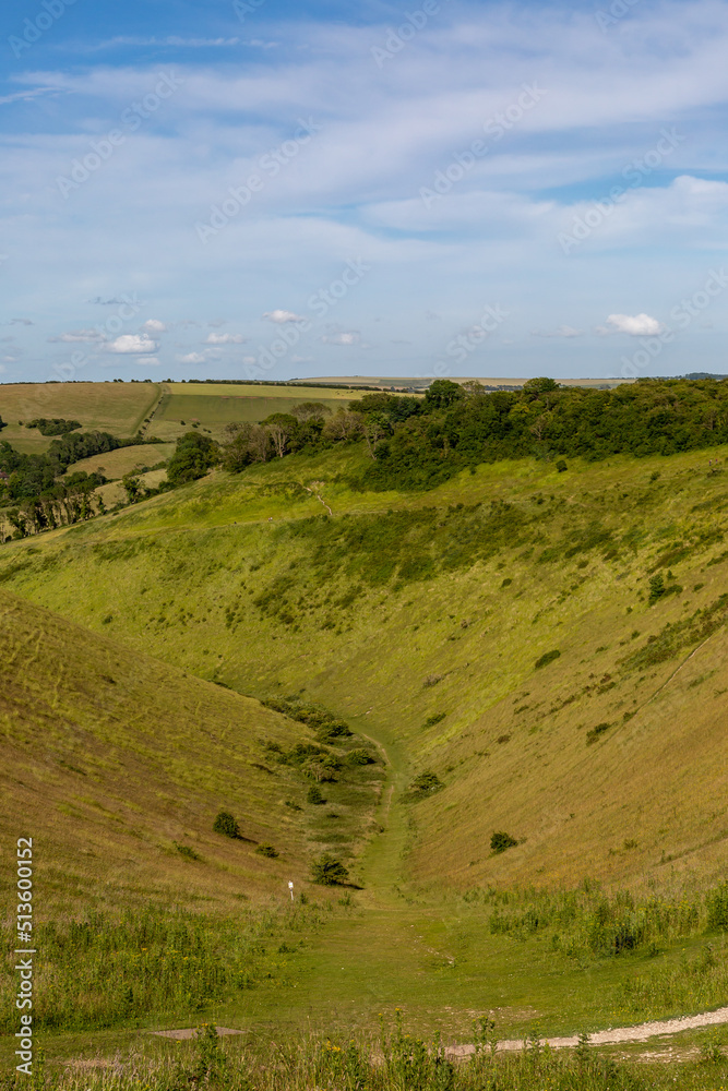 A view along the dry valley at Devil's Dyke in the South Downs