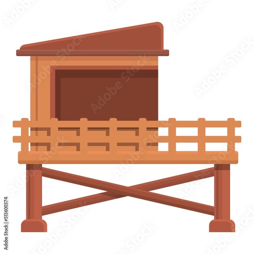 Lifeguard beach house icon cartoon vector. Aid swim. Swim security